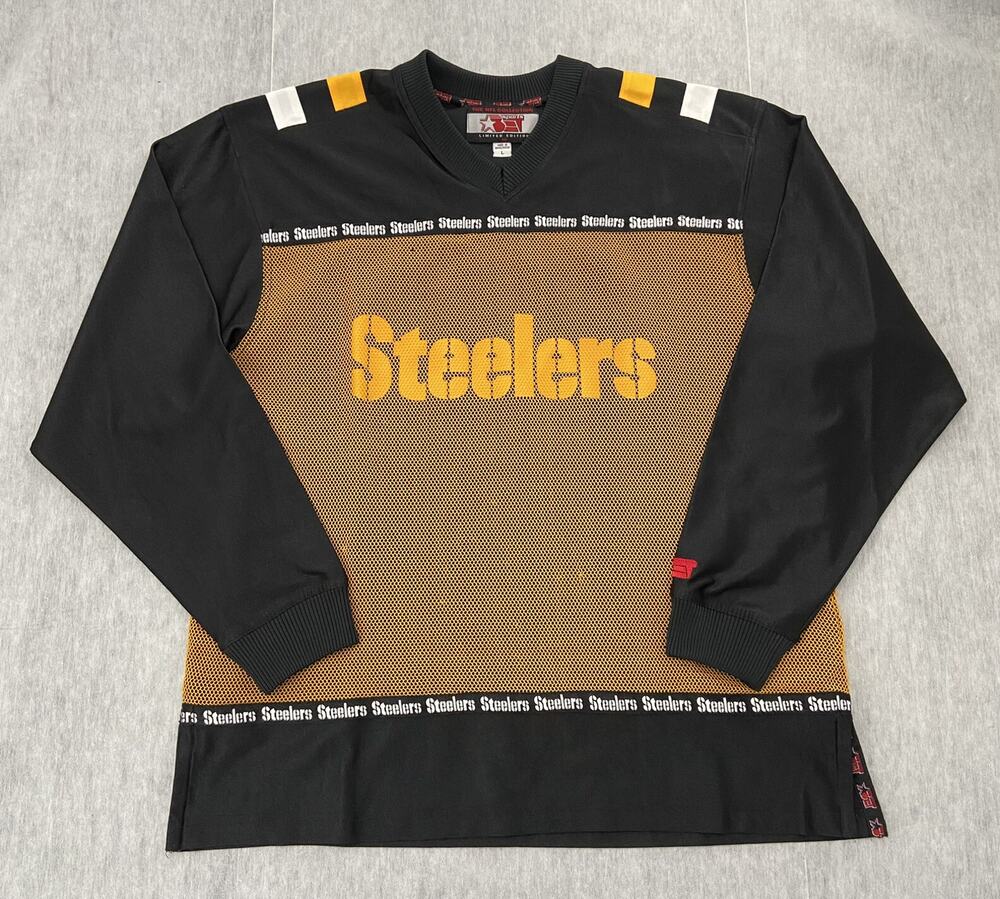 VINTAGE Pittsburgh Steelers Sweater Adult Large Black BET Sports Limited Edition